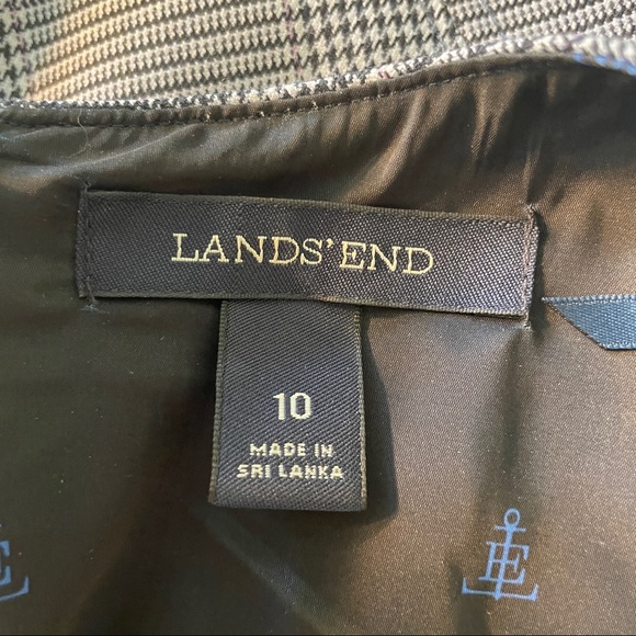 Land’s End Houndstooth Sheath Dress Black White sz 10 - Picture 6 of 7